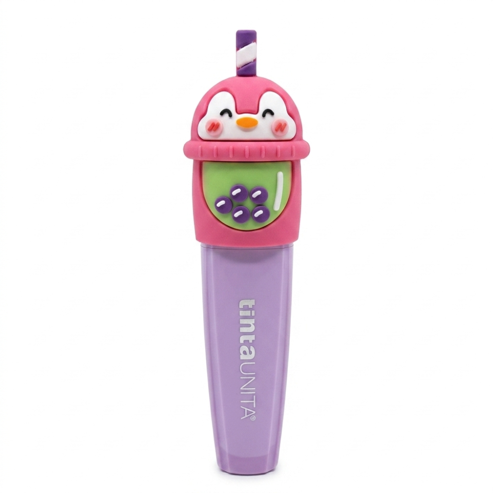 TintaUNITA Zoo Bubble Tea – Set 4 Evidenziatori Kawaii con Bustina