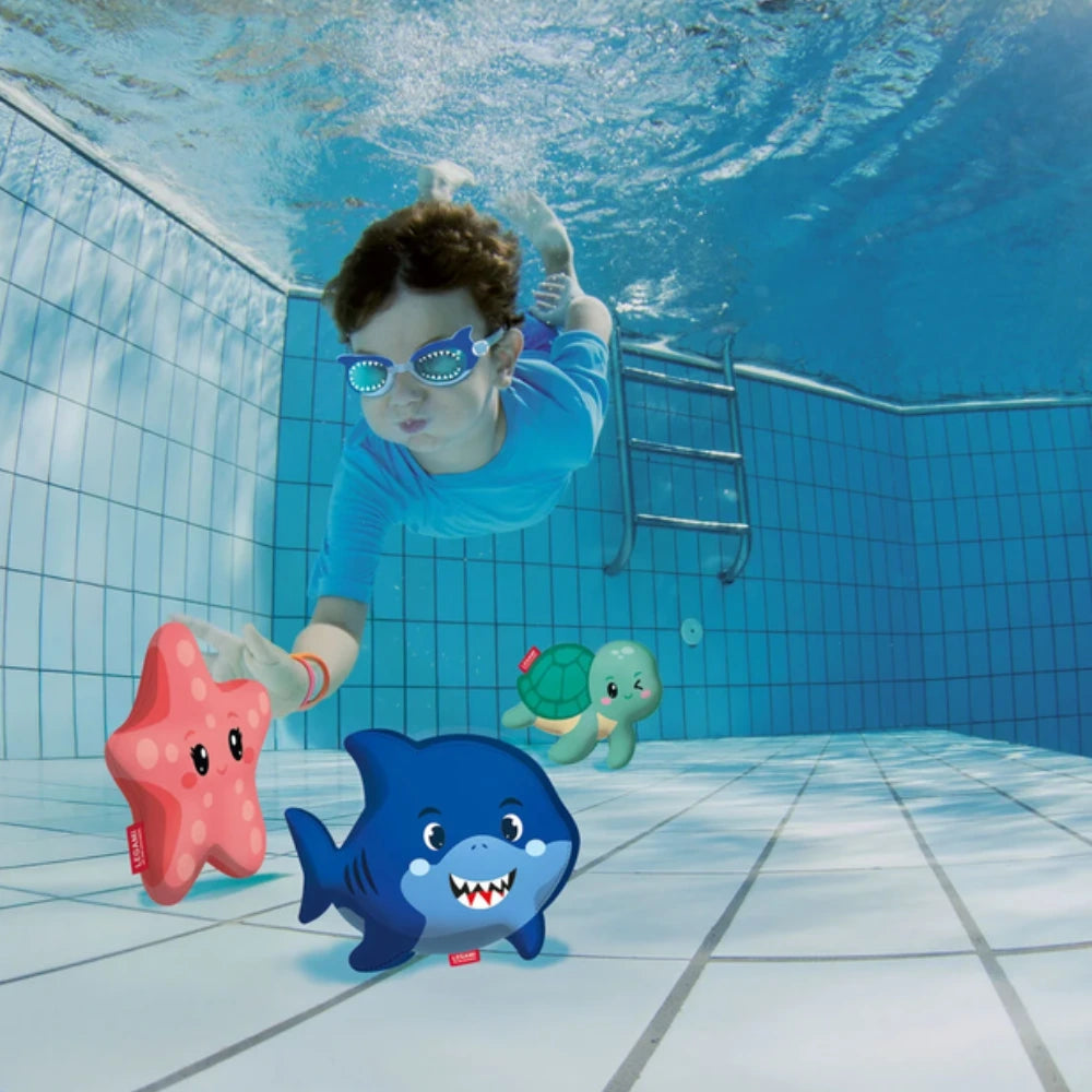 Set giochi da immersione Legami neoprene - squalo blu vista frontale
