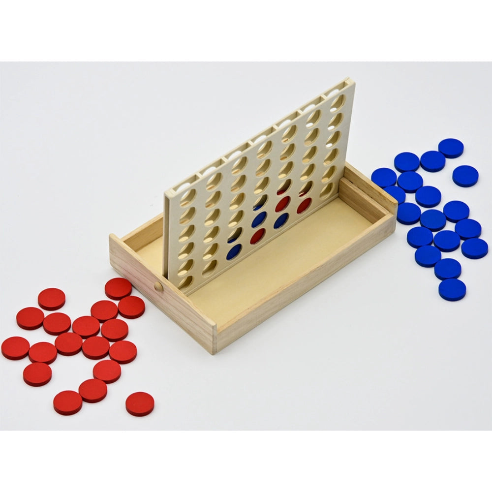 Gioco 4 in Fila in Legno iTotal XL3180 – griglia verticale con gettoni rossi e blu, 2 giocatori