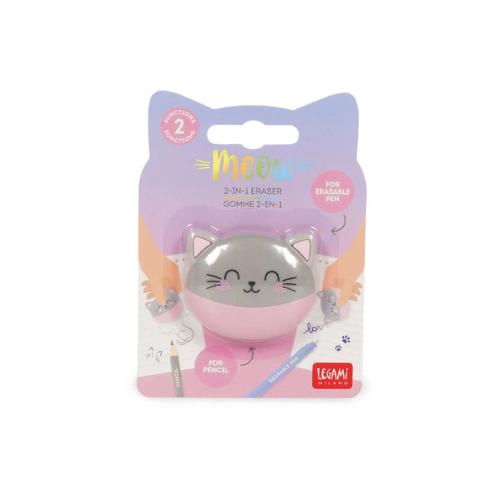 Legami Meow Kitty – Gomma 2-in-1 Grigia e Rosa