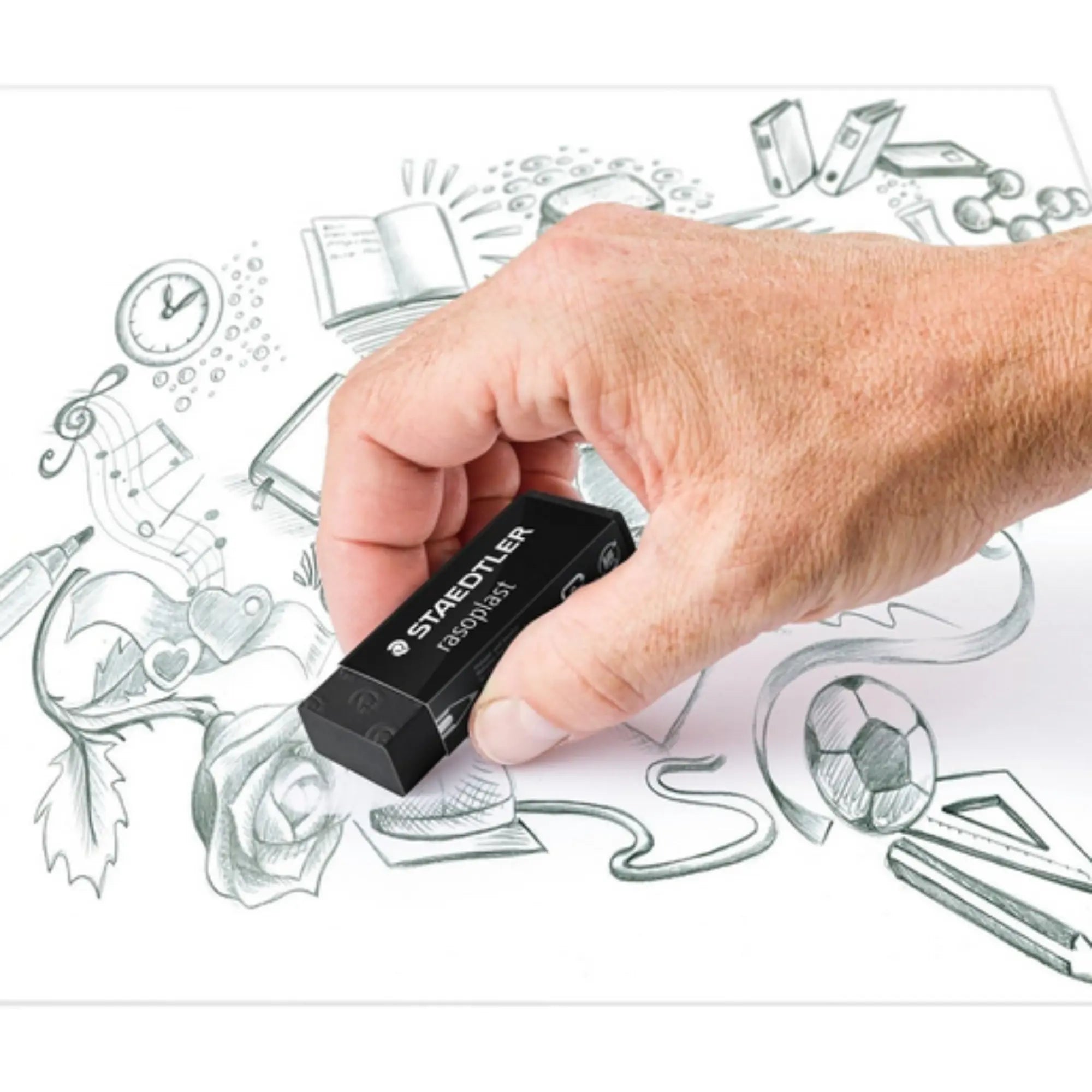 Gomma Nera Staedtler per Matite Colorate e Inchiostro - Cancellatura Professionale