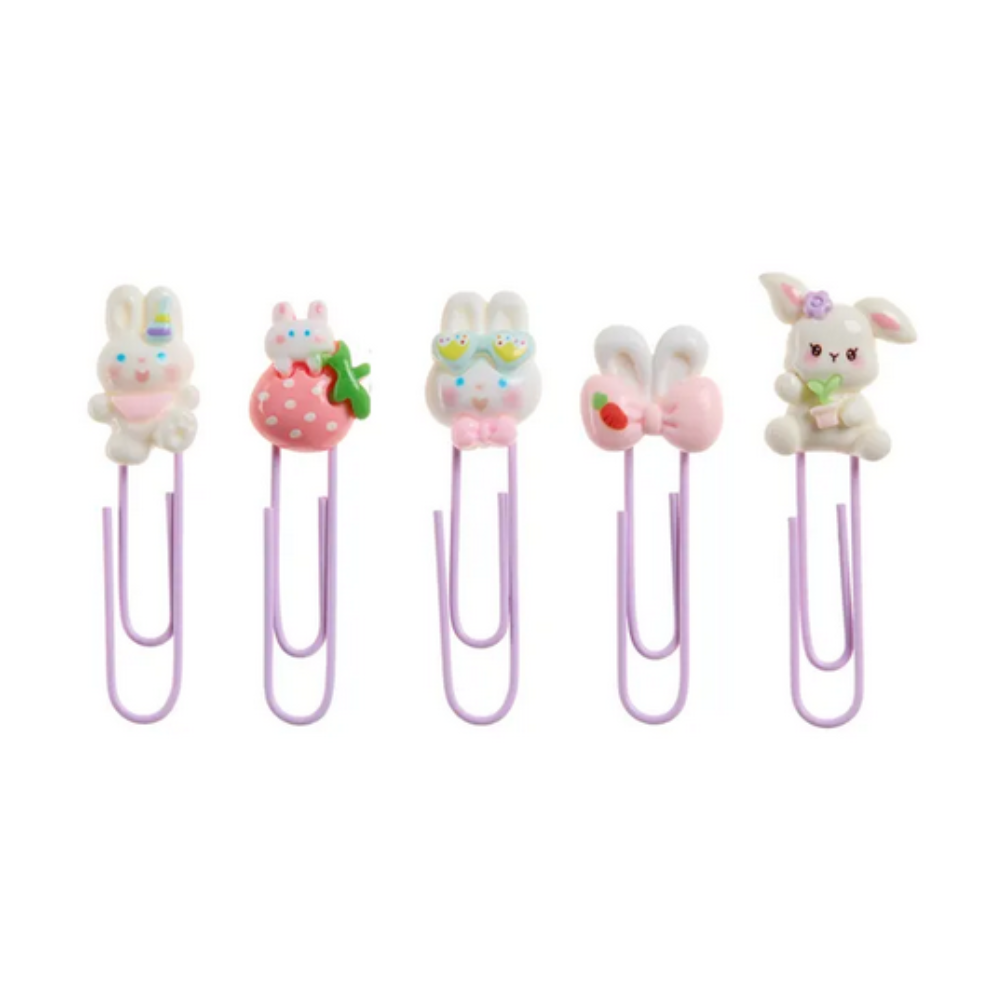 Graffette Kawaii Coniglietto Back2Fun – Set 5 Fermagli Cute “Clip & Calm”