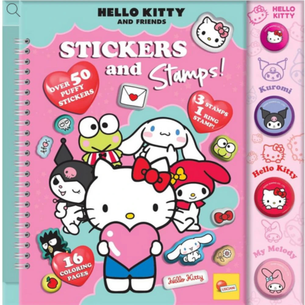 Hello Kitty Stickers e Timbri - Set Creativo con Adesivi e Timbri