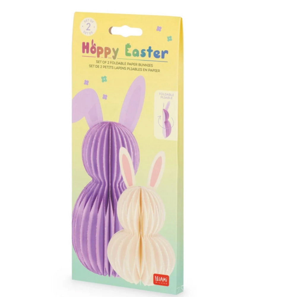 Set di 2 Coniglietti Pieghevoli in Carta Legami - Happy Easter