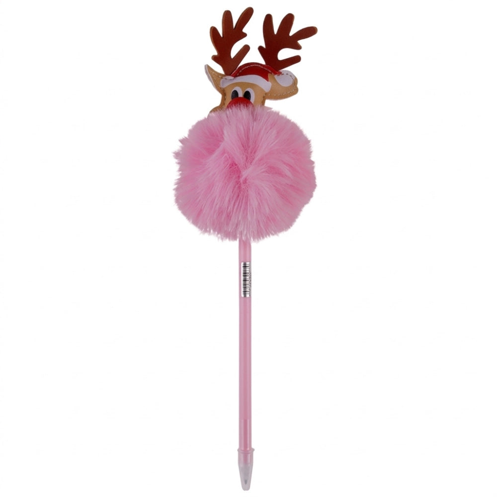 Set 3 penne natalizie con pon pon – Renna, Babbo Natale e Pupazzo di Neve