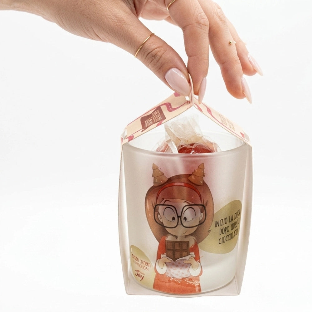 Italian Joy Pensieri Colorati – Bicchiere regalo con cioccolatini 110 g
