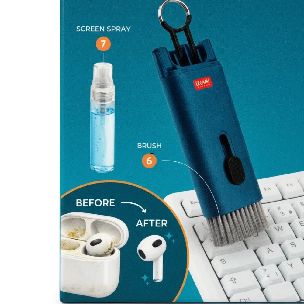 Kit Pulizia 7 in 1 Legami per Dispositivi Elettronici – Tastiera, Auricolari e Schermi