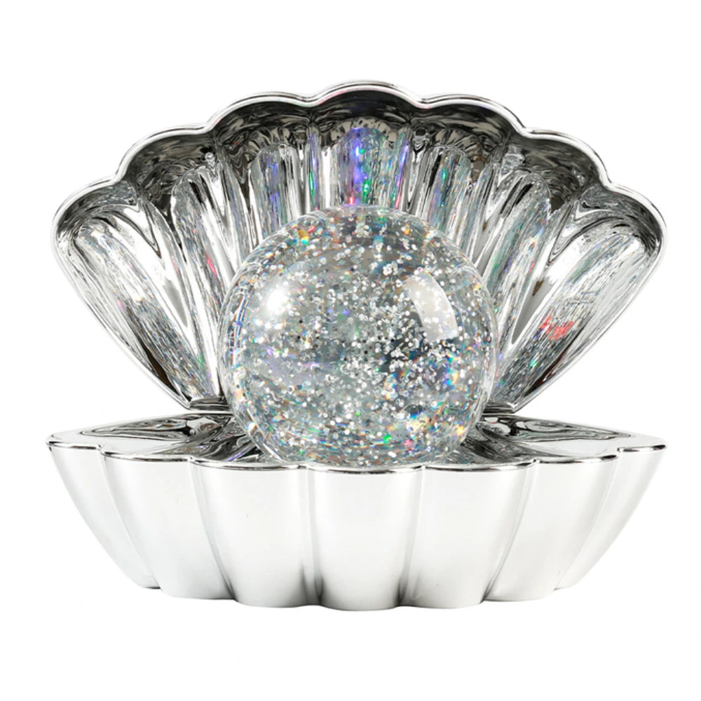 Lampada a Conchiglia Glitterata iTotal XL2930A silver – perla con glitter a vortice e luce LED RGB cambia colore