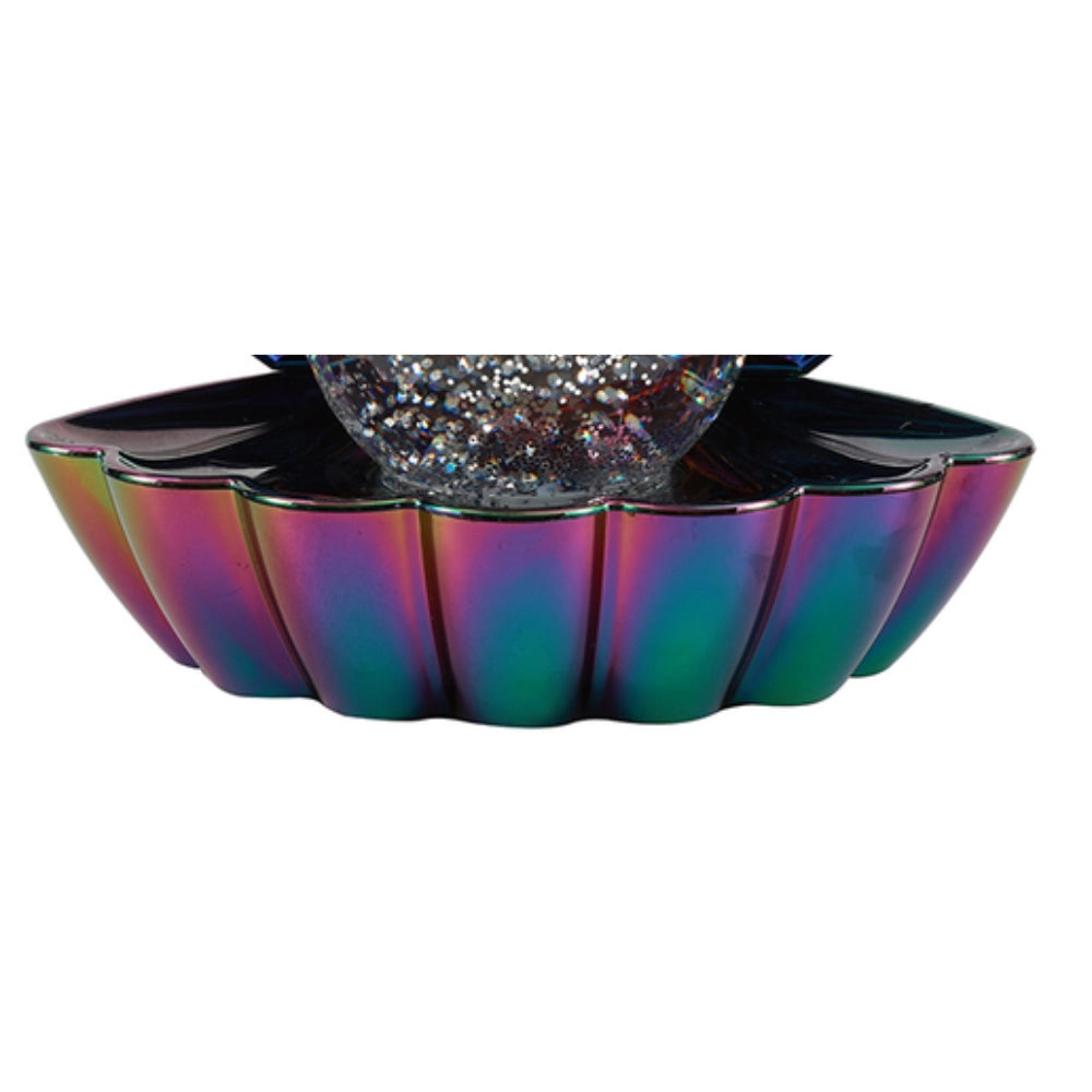 Lampada Conchiglia Glitterata iTOTAL XL2930B Verde Metallizzato – vista frontale aperta