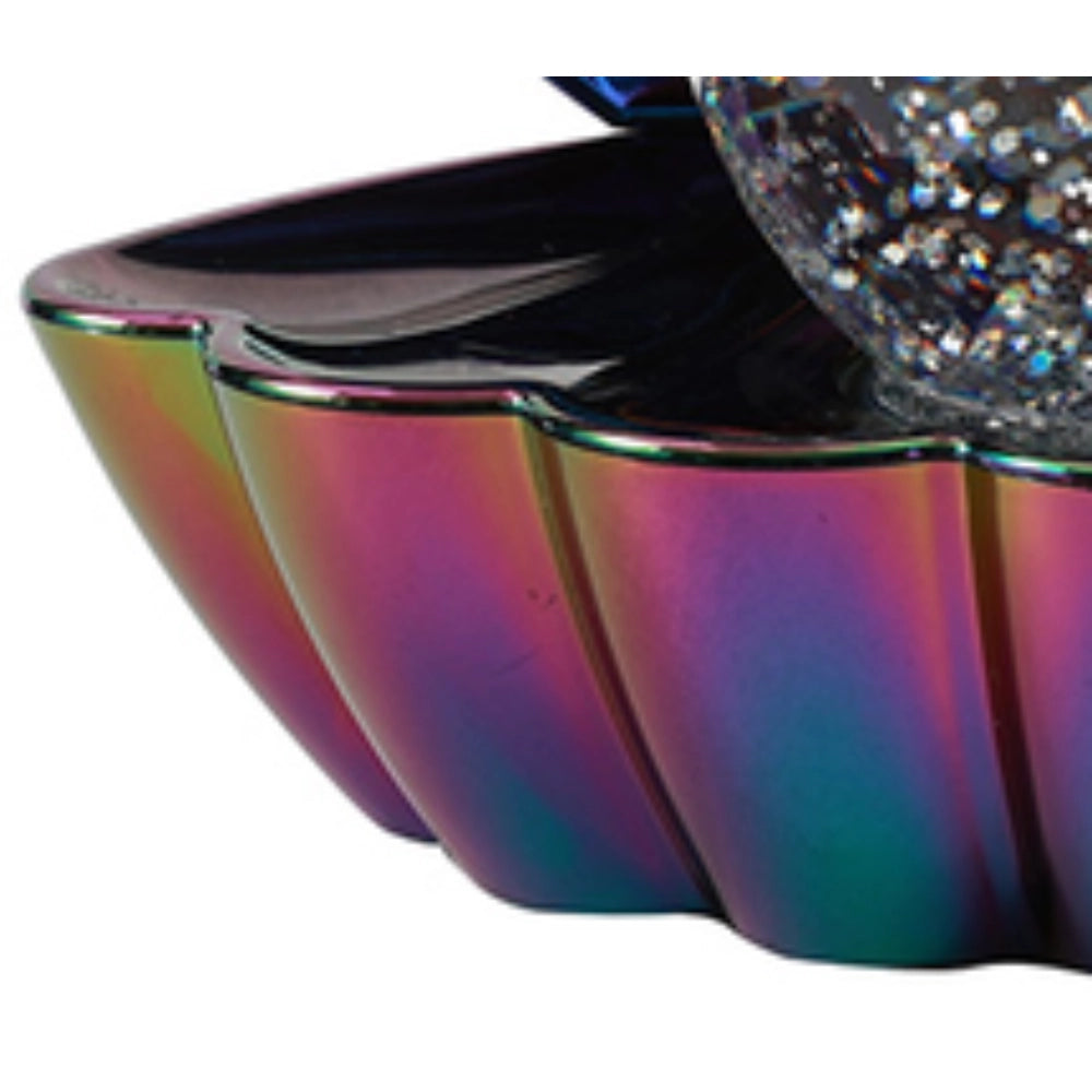 Lampada Conchiglia iTOTAL XL2930B – dettaglio base iridescente verde acqua e rosa