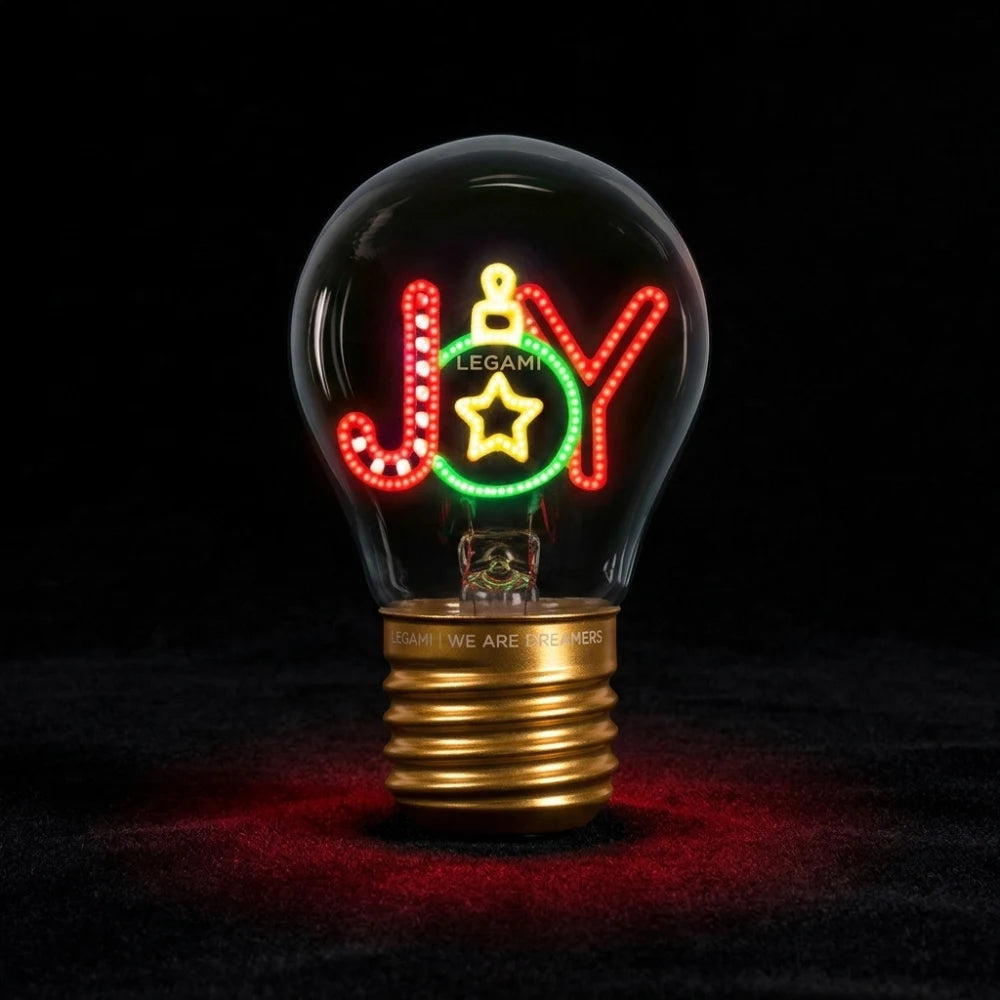Lampada decorativa Legami a forma di lampadina con scritta Joy luminosa multicolore