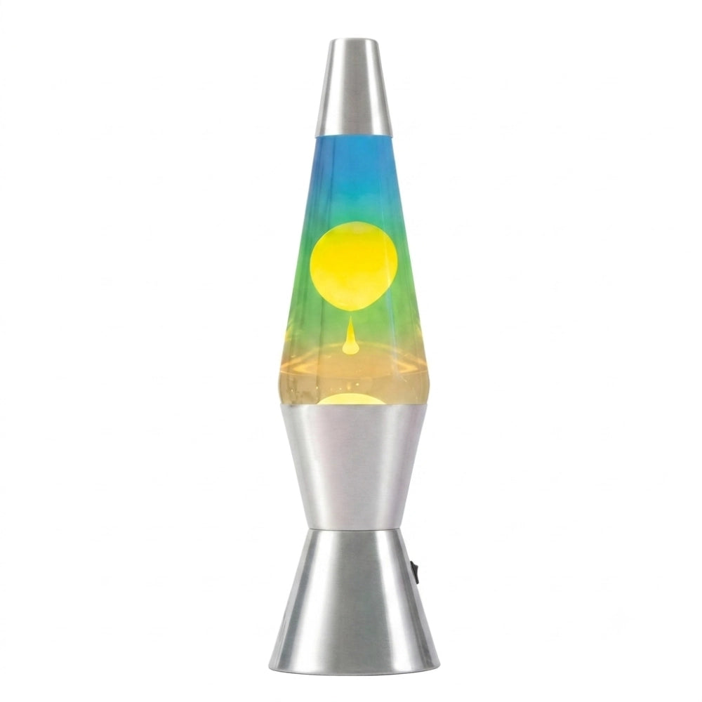 Lampada Lava LED Spaceship iTotal – Base Cromata Giallo/Blu