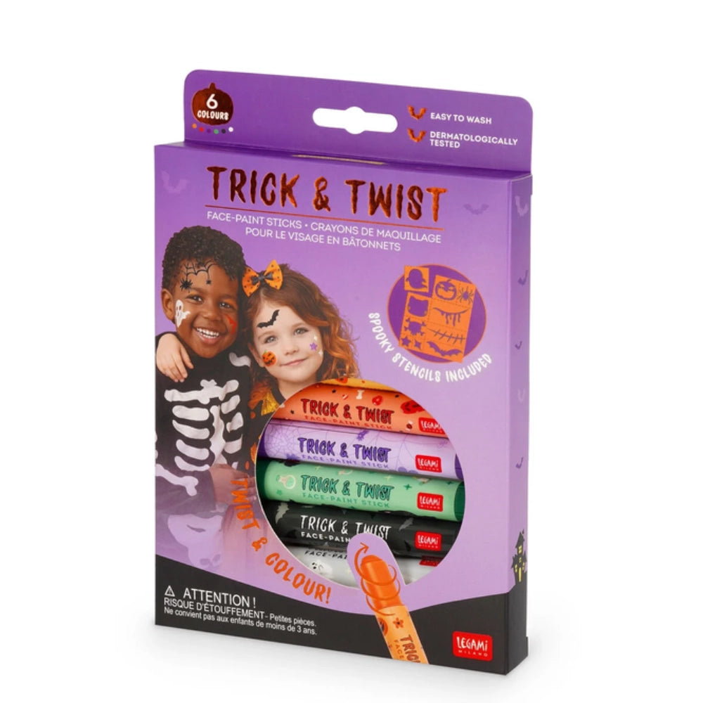 Legami Trick & Twist – Set di 6 Trucchi Viso in Stick Halloween con Stencil