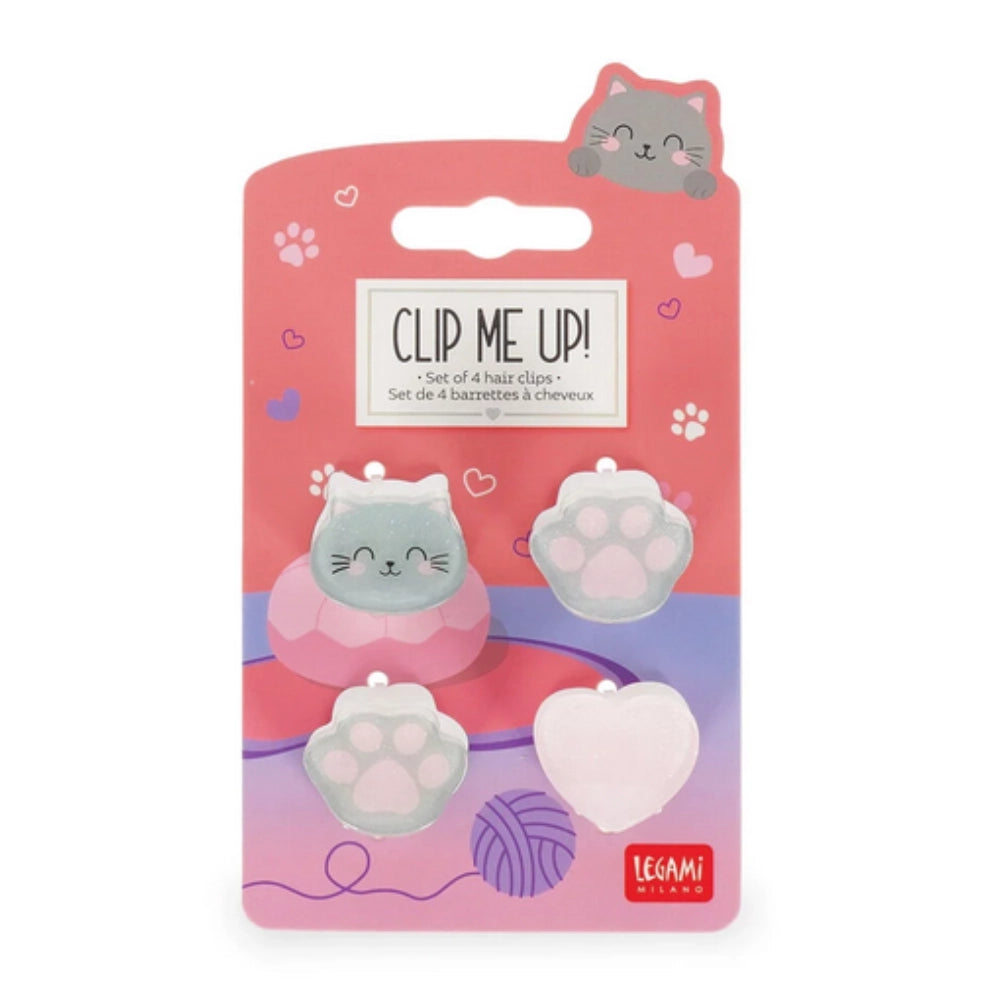 Set di 4 Mini Mollette per Capelli Kitty — Clip Me Up! | Legami