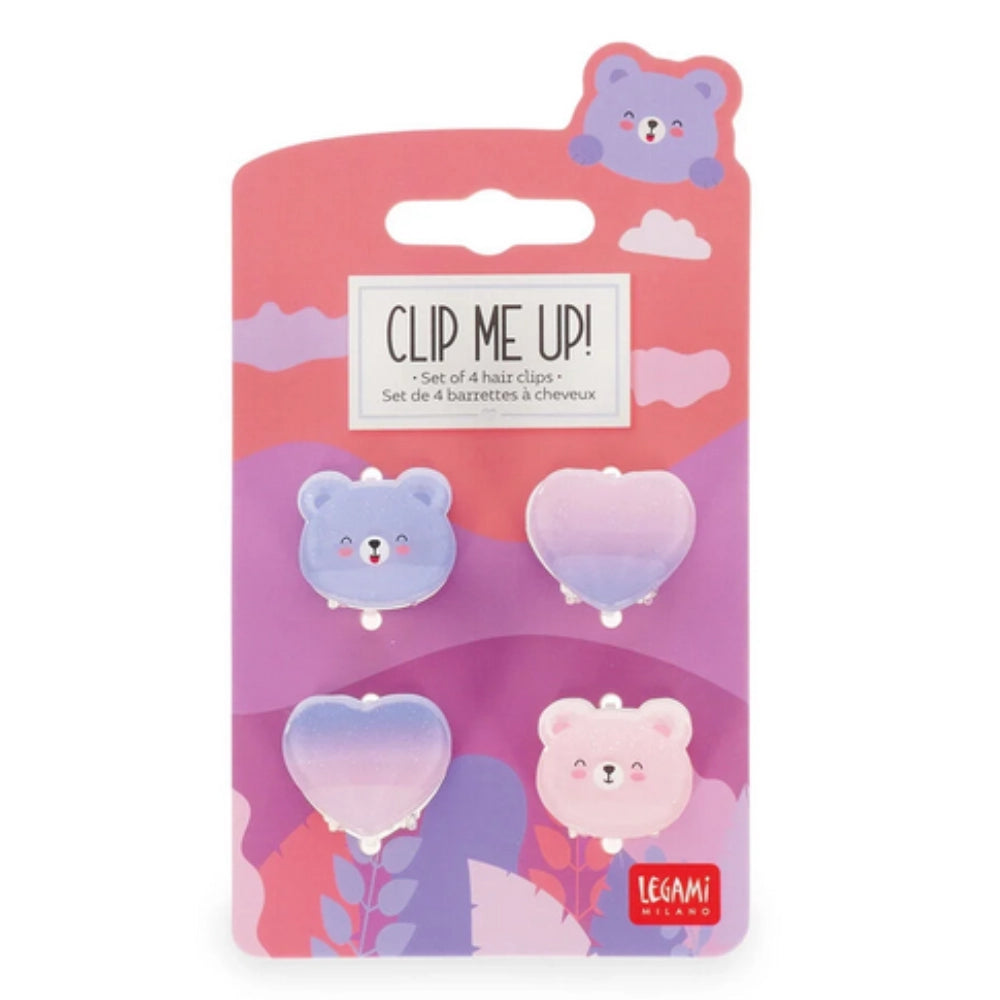 Set di 4 Mini Mollette per Capelli Teddy — Clip Me Up! | Legami