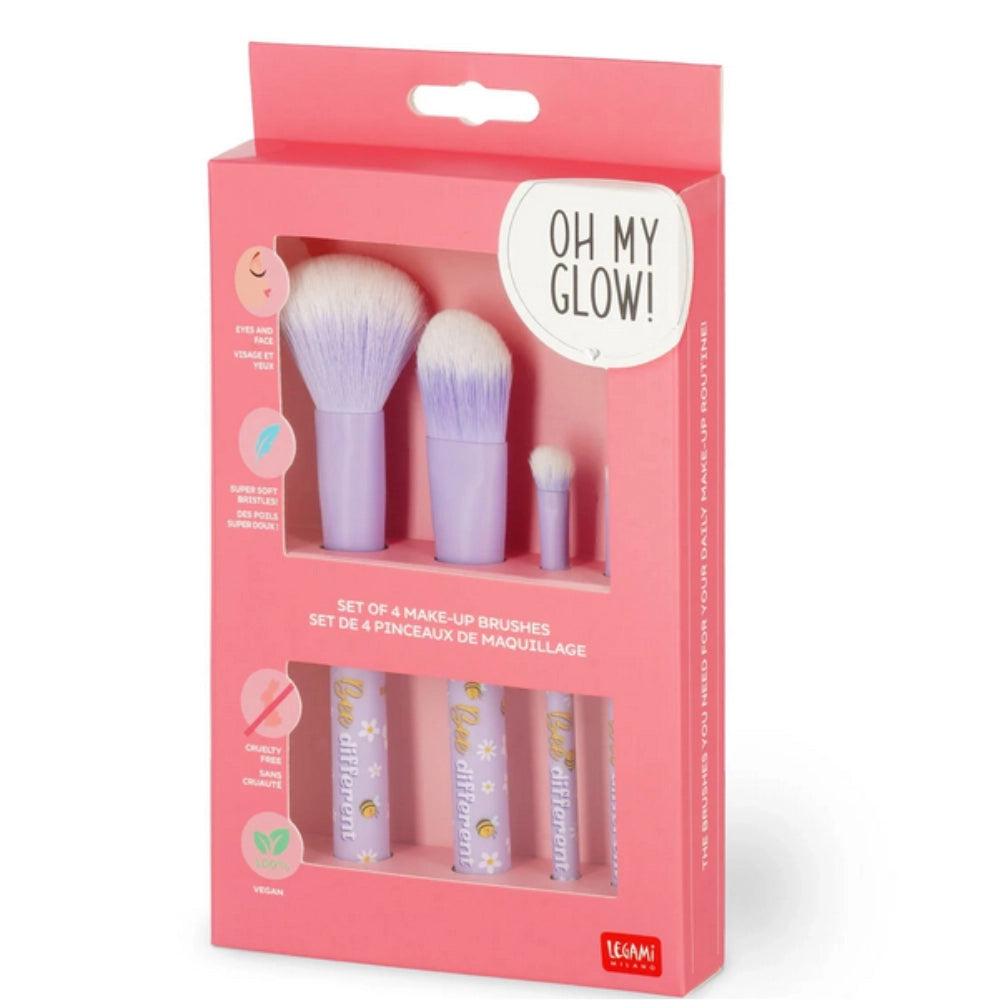 Set di 4 Pennelli per il Trucco Bee — Oh My Glow! | Legami