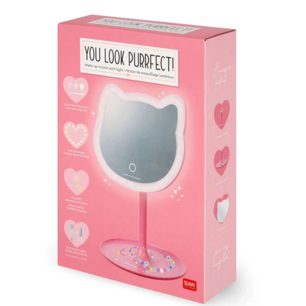 Specchio da Trucco con Luce — You Look Purrfect! | Legami