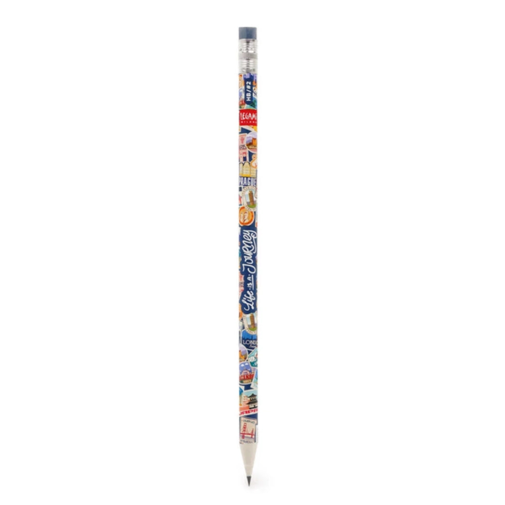 Legami Matita in Carta Riciclata Travel Stickers – matita grafite HB tema viaggi