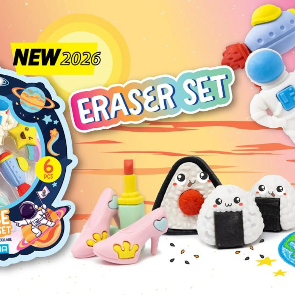 Set 6 Mini Gommine Kawaii Mitama — 3 Fantasie Disponibili