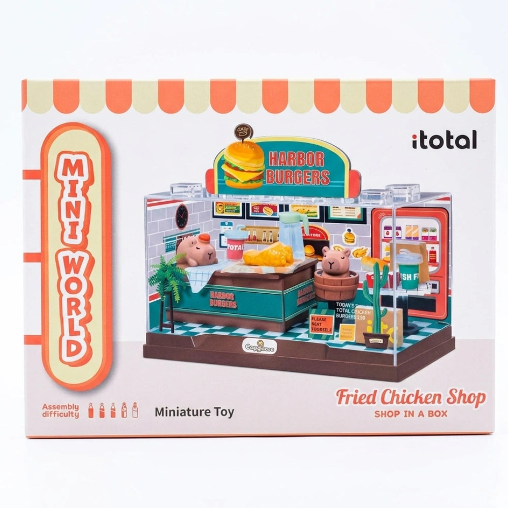 Mini World I-Total Shop in a Box – Fried Chicken Shop | Kit DIY Fast Food Miniatura