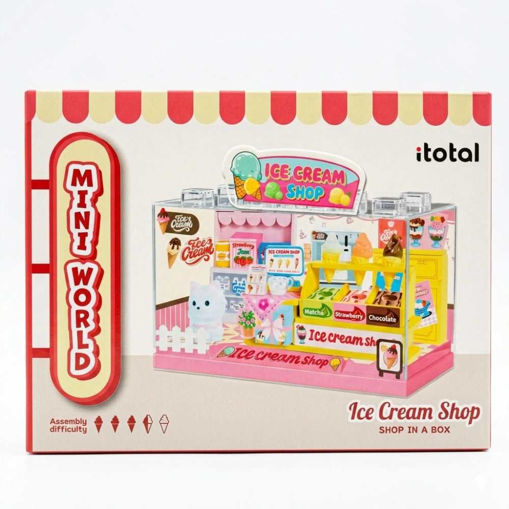Mini World I-Total Shop in a Box – Ice Cream Shop | Kit DIY Gelateria Miniatura