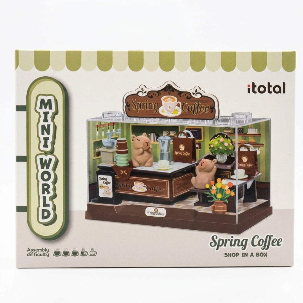 Mini World I-Total Shop in a Box – Spring Coffee | Kit DIY Caffè Primaverile Miniatura