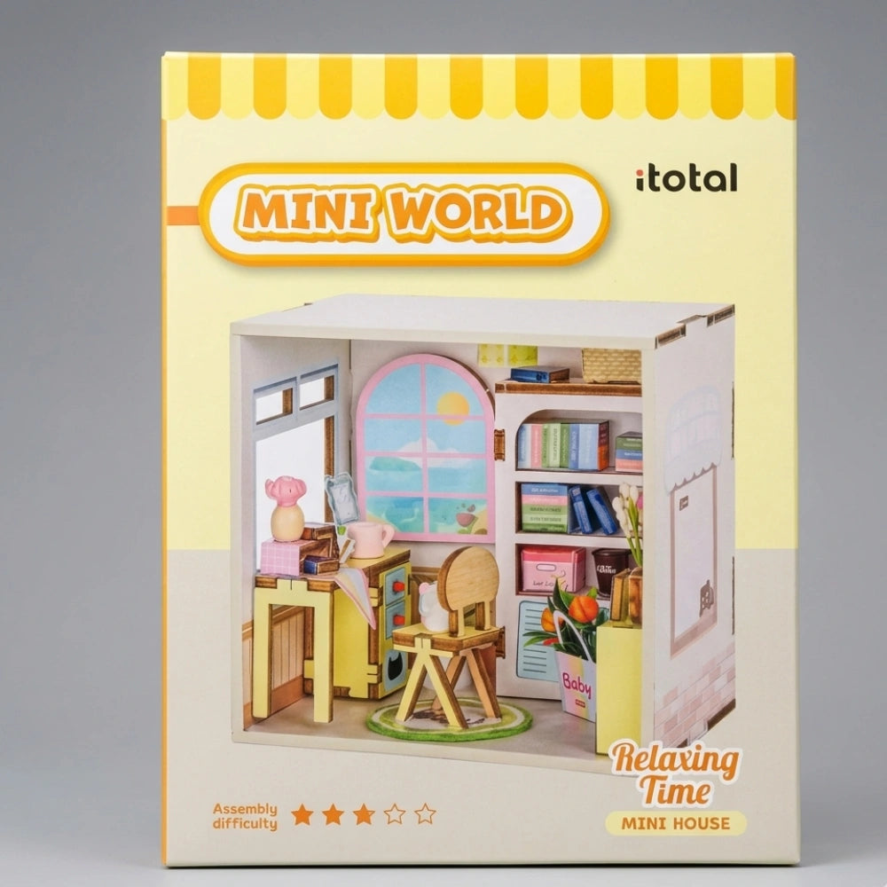Kit DIY I-Total Mini World XL3506 Relaxing Time – Soggiorno in Miniatura Fai-da-Te