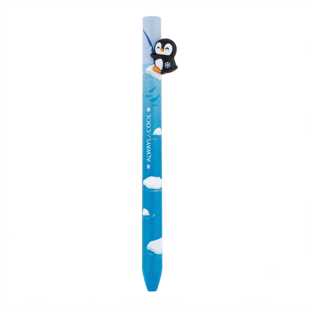 Penna Biro a Scatto Free Hugs Legami Pinguino blu con topper 3D pinguino su iceberg - Always a Cool