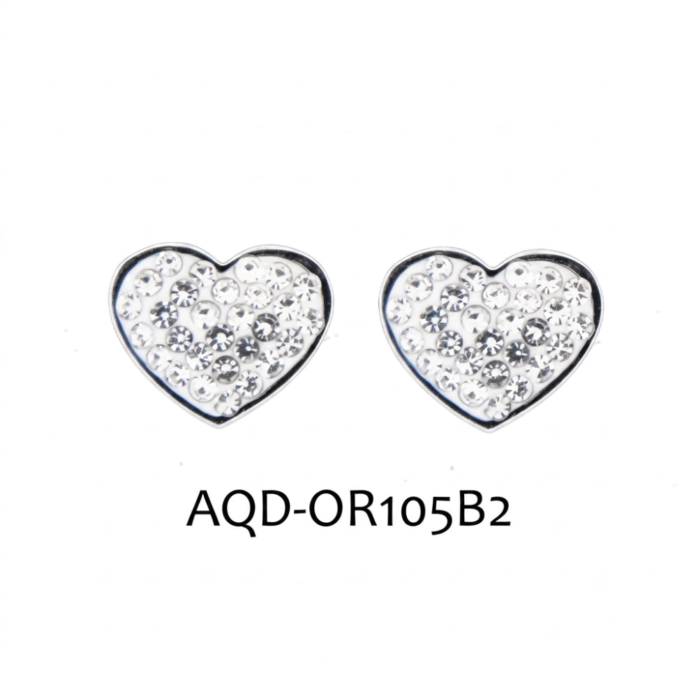 Orecchini Donna Cuore con Zirconi in Acciaio – Aqua