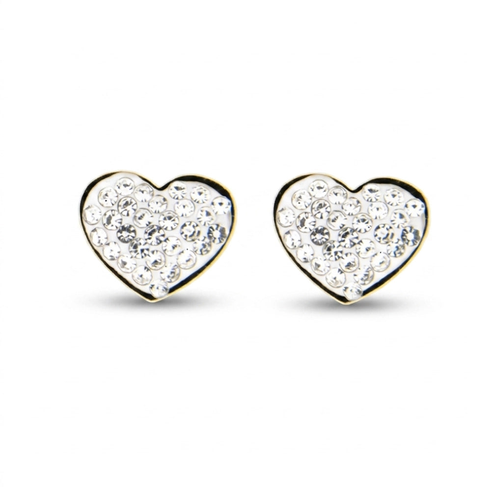 Orecchini Donna Cuore con Zirconi Placcati Oro – Aqua
