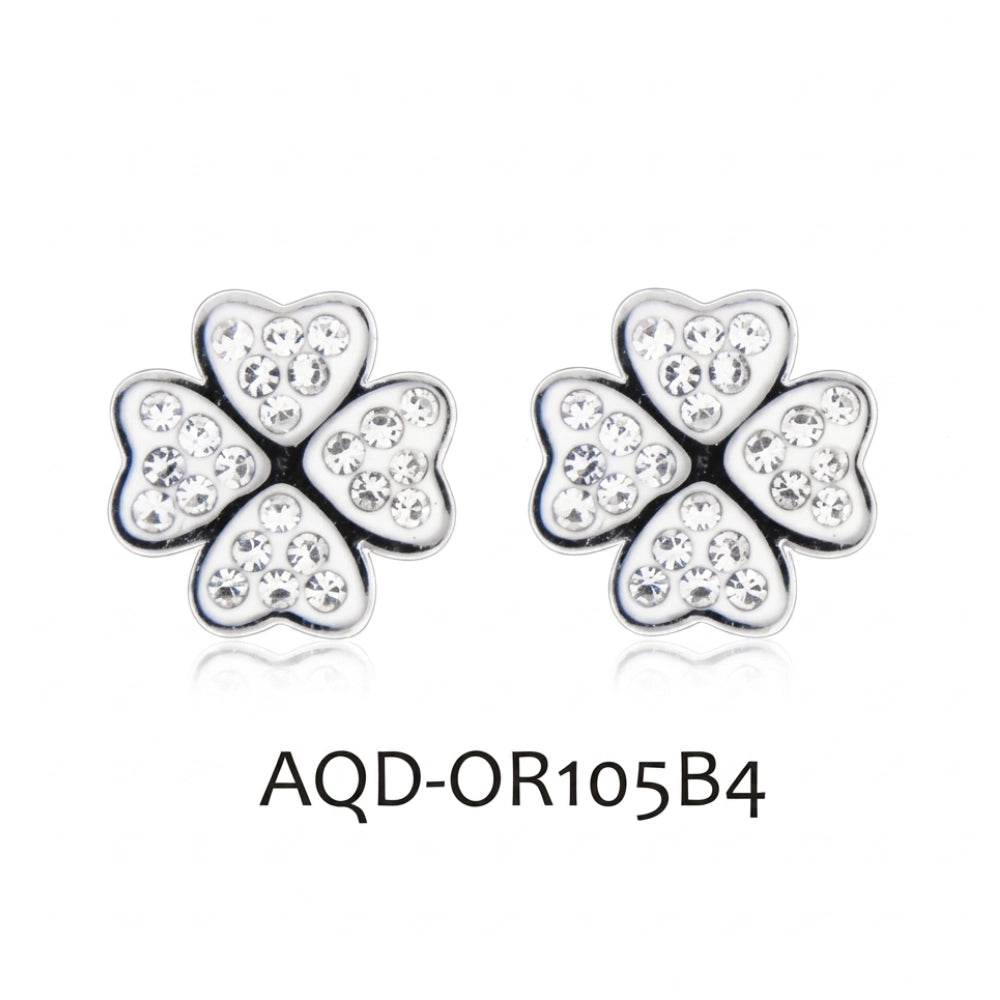 Orecchini Donna Quadrifoglio con Zirconi in Acciaio – Aqua