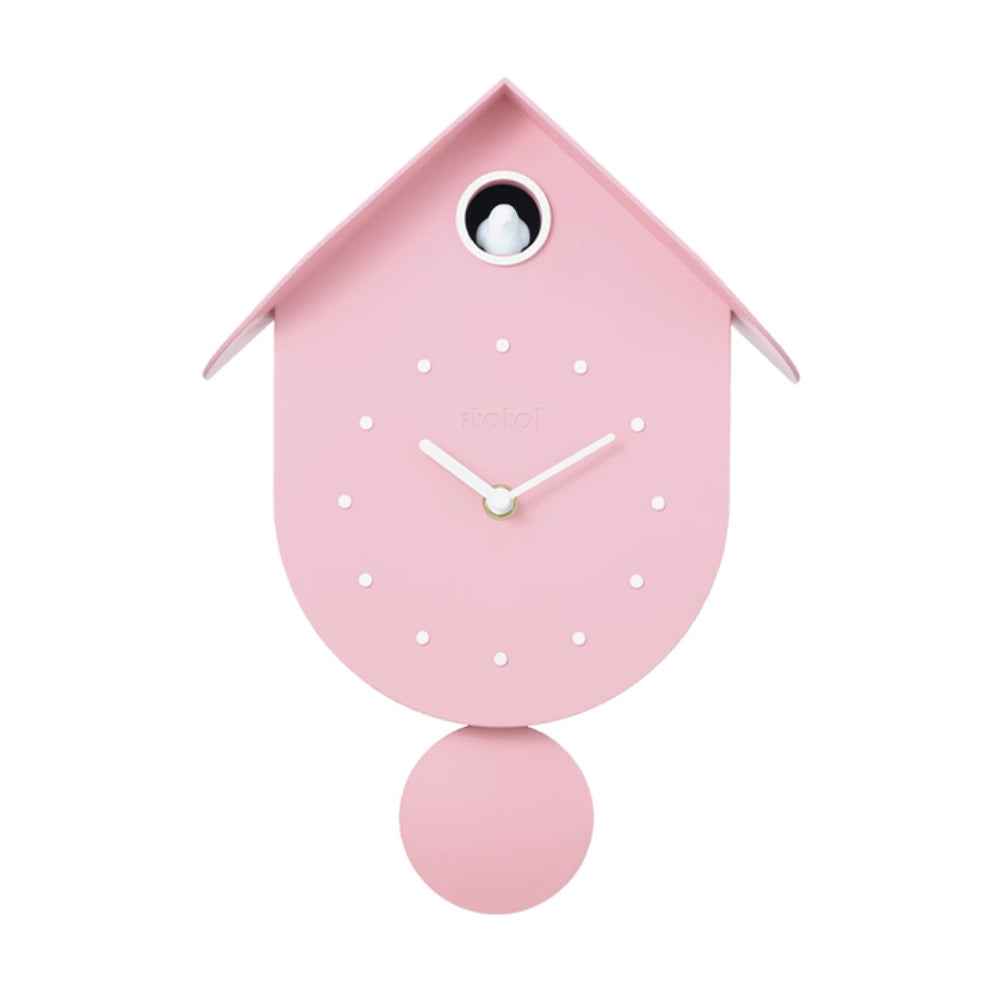 Orologio a Cucù Moderno iTotal XL3420 rosa pastello – vista frontale con pendolo