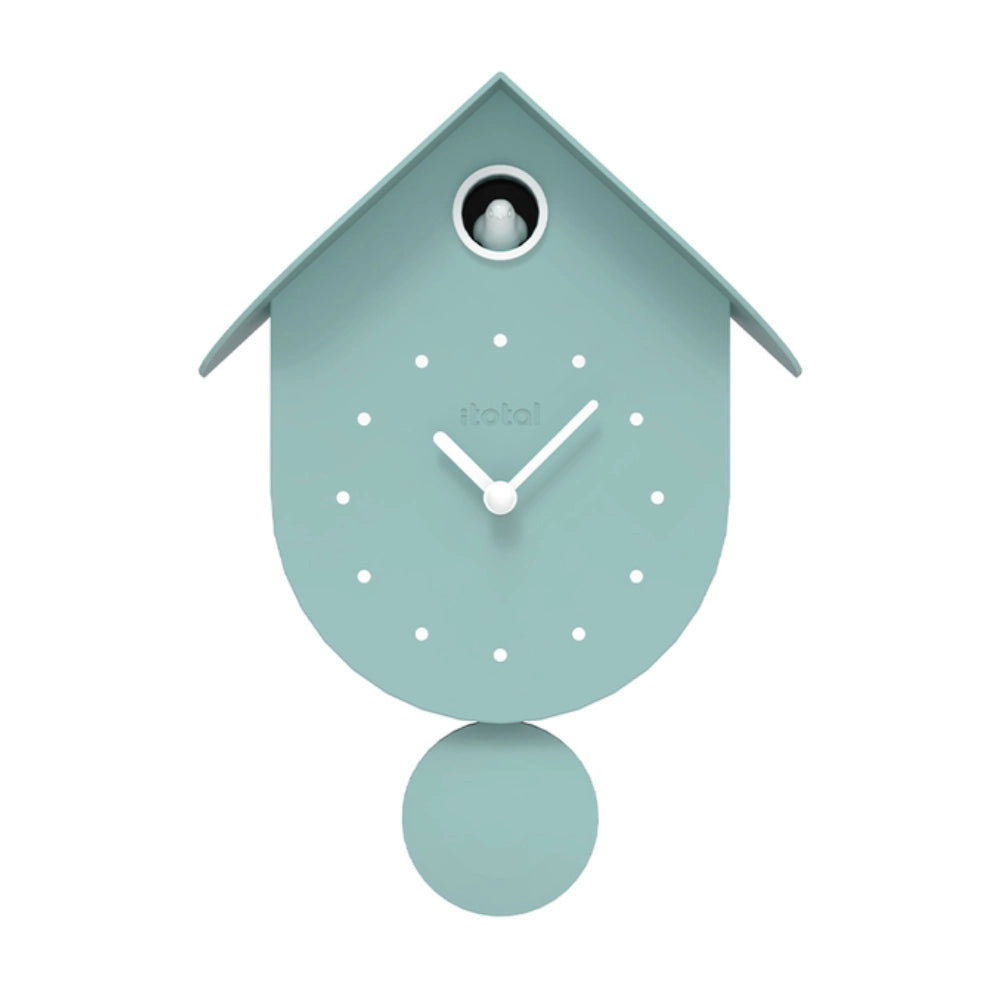 Orologio a Cucù Moderno iTotal XL3421 verde pastello – vista frontale con pendolo