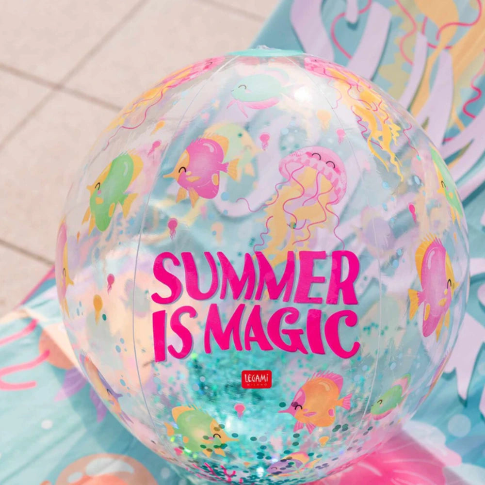 Legami Palla da Spiaggia Gonfiabile Summer is Magic – Glitter Beach Ball