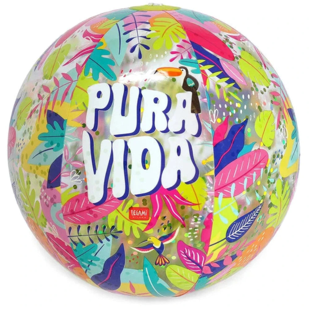 Palla Gonfiabile Glitter Pura Vida Legami – vista frontale gonfiata diametro 40 cm