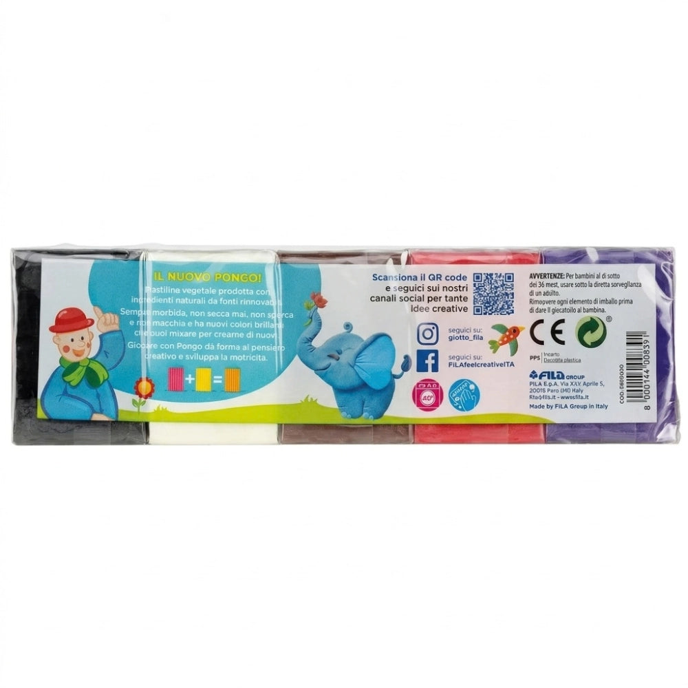 Giotto Pongo Plastilina Vegetale 500 g – 10 Colori Assortiti