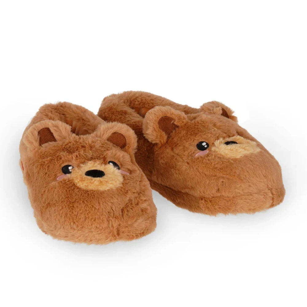 Pantofole Legami Cosy Slippers Teddy Bear marroni, vista frontale e laterale