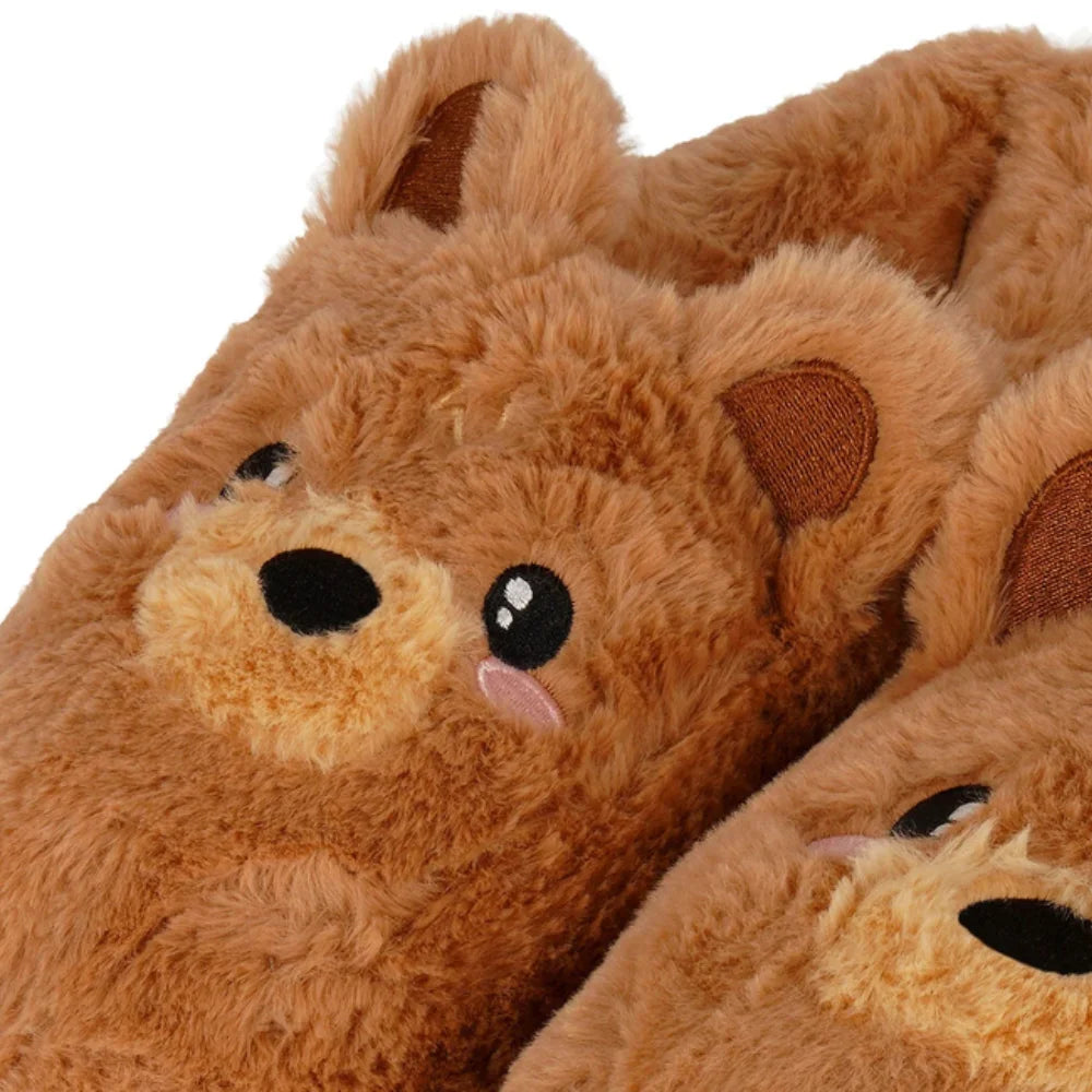 Dettaglio del musetto e delle orecchie delle pantofole Teddy Bear Legami