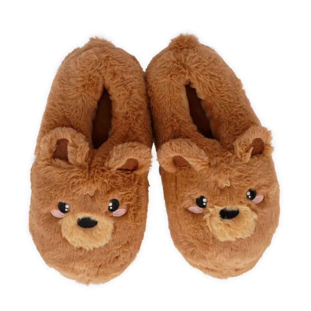 Pantofole Teddy Bear Legami marroni a forma di orsetto, vista dall’alto