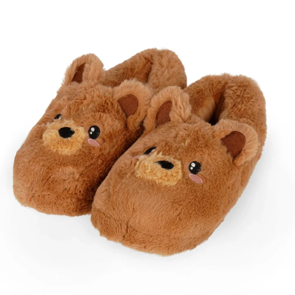 Pantofole Legami Cosy Slippers Teddy Bear marroni, coppia vista di tre quarti