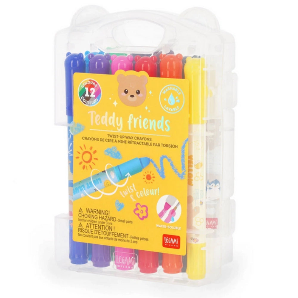 Set di 12 Pastelli a Cera a Rotazione Teddy Friends – Legami