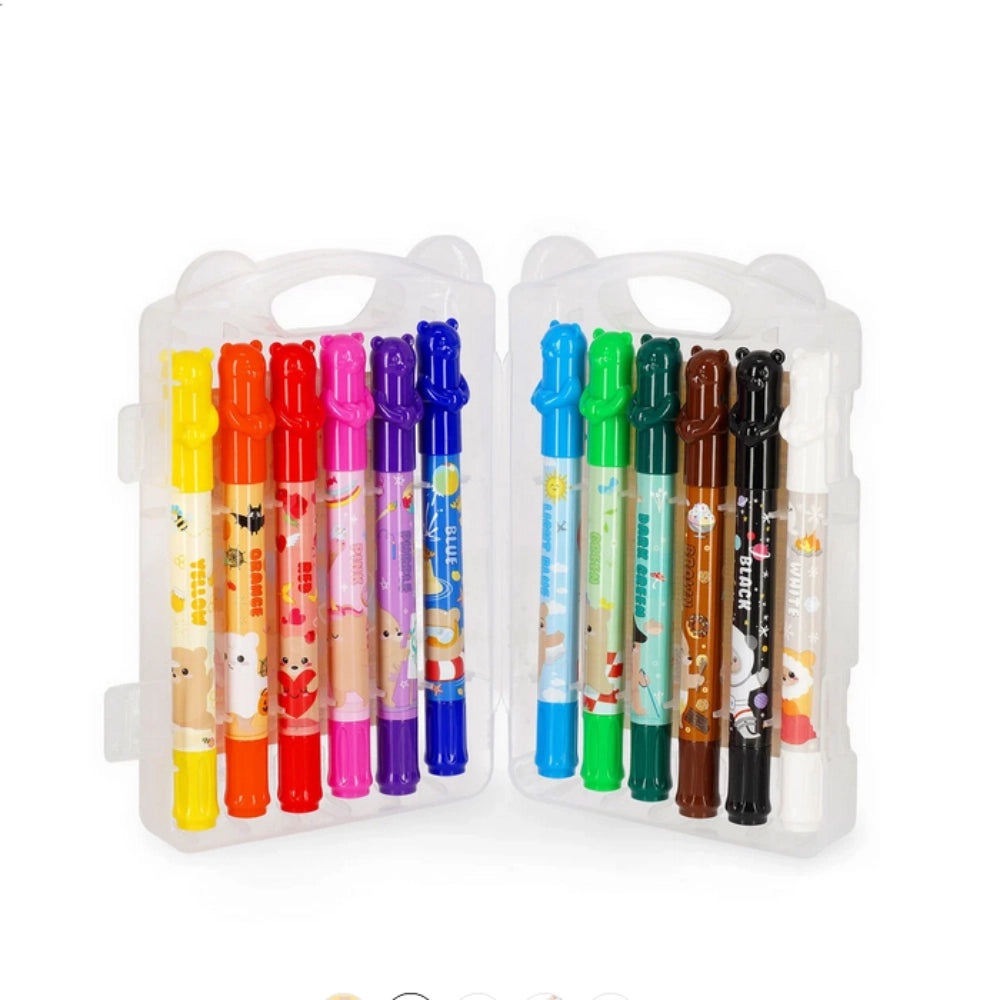 Set di 12 Pastelli a Cera a Rotazione Teddy Friends – Legami