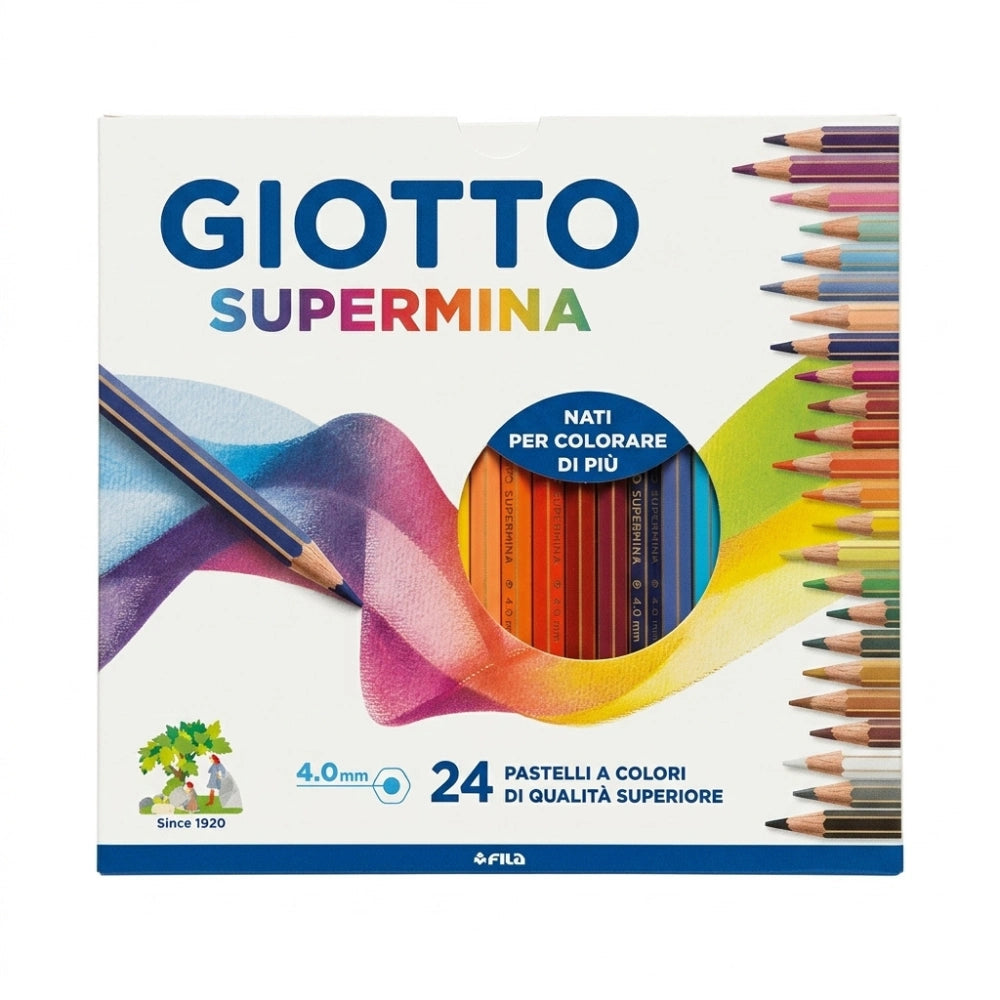 Pastelli Giotto Supermina 12 colori – confezione cartone 4.0mm