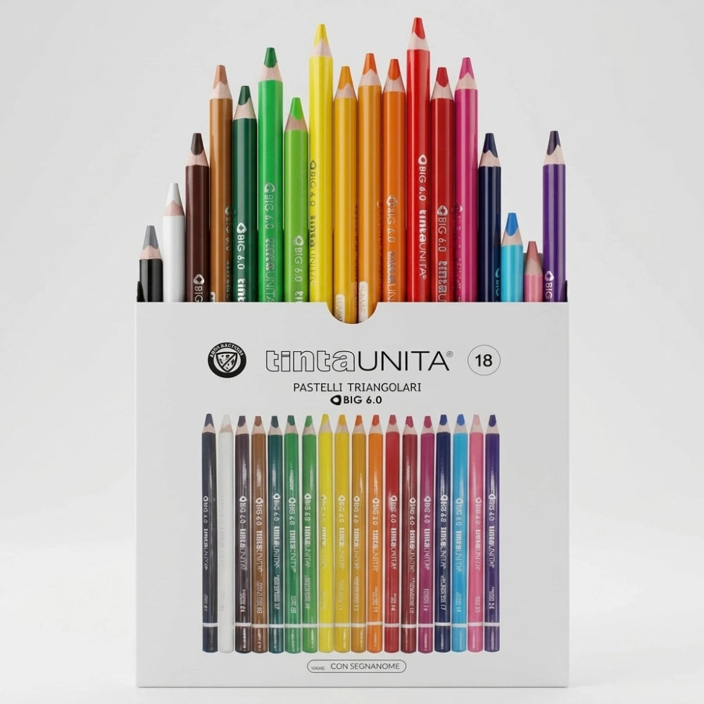 Tinta Unita BIG 6.0 Pastelli Triangolari – 12 e 18 Colori