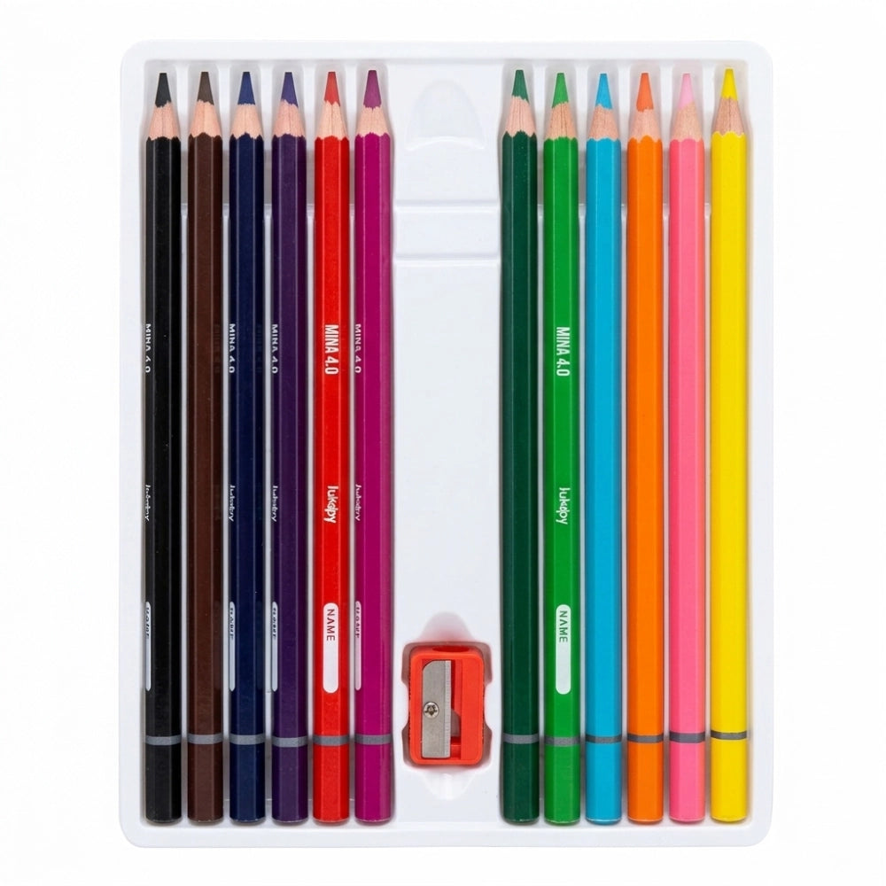 Kukajoy – Pastelli Colorati Mina 4mm 12 Colori con Temperino Incluso