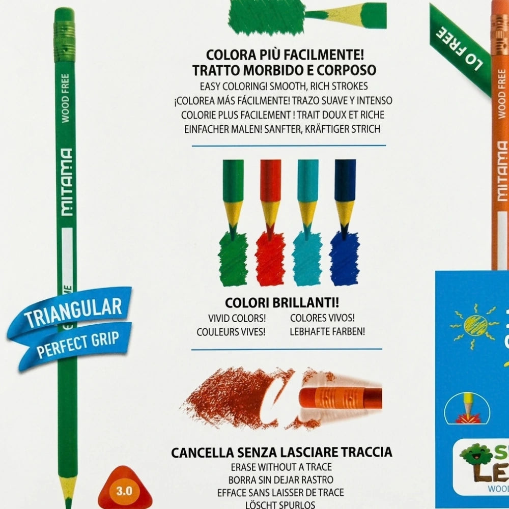 72 Pastelli Triangolari Cancellabili Mitama