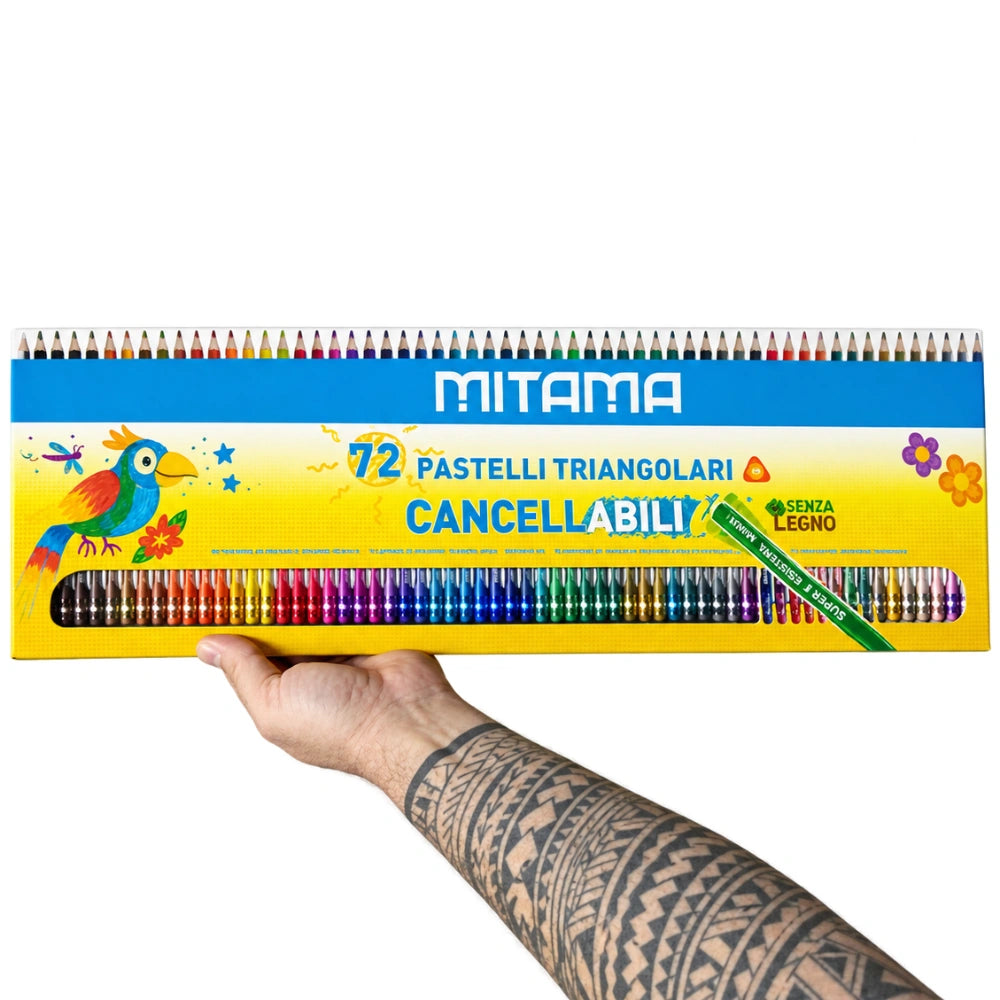 72 Pastelli Triangolari Cancellabili Mitama