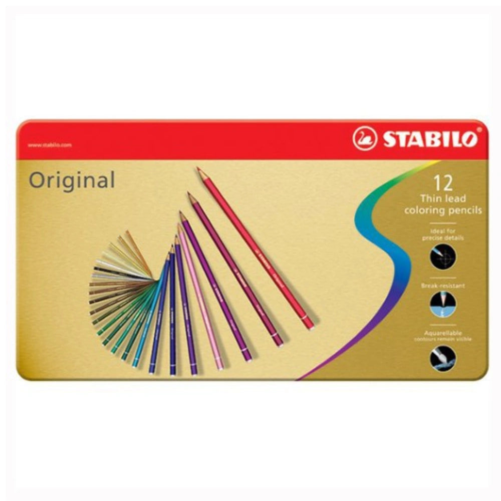 Matite Pastello Stabilo Original - 12 Colori - Confezione in Latta