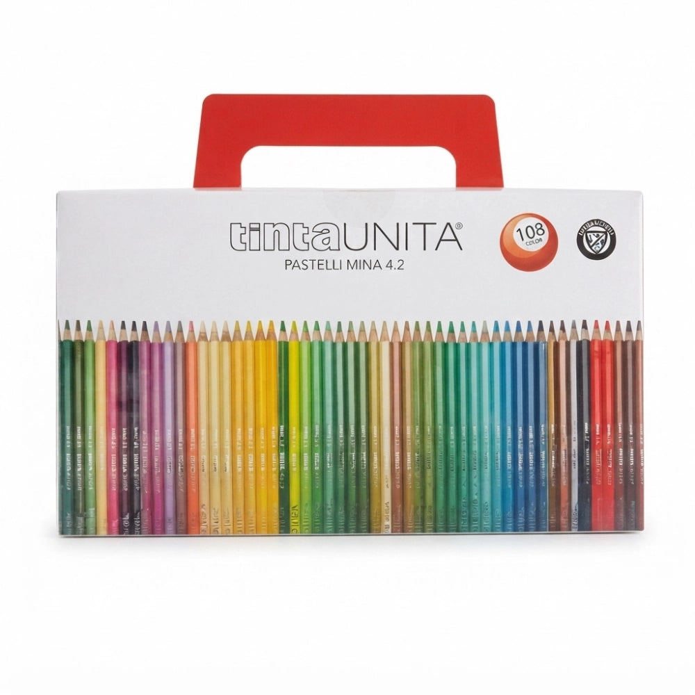 Valigetta 108 pastelli TintaUnita Skyline Pool Over aperta con matite colorate mina 4.2mm
