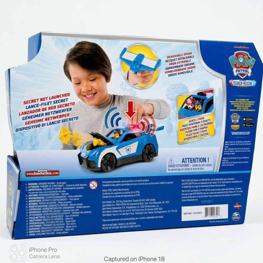 Paw Patrol Search & Rescue – Auto Deluxe di Chase blu, 27,9 cm